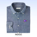 PETER MILLAR DEVONPORT CHAMBRAY COTTON-STRETCH SPORT SHIRT