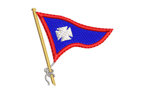 AmYC Wavy Burgee with Pole